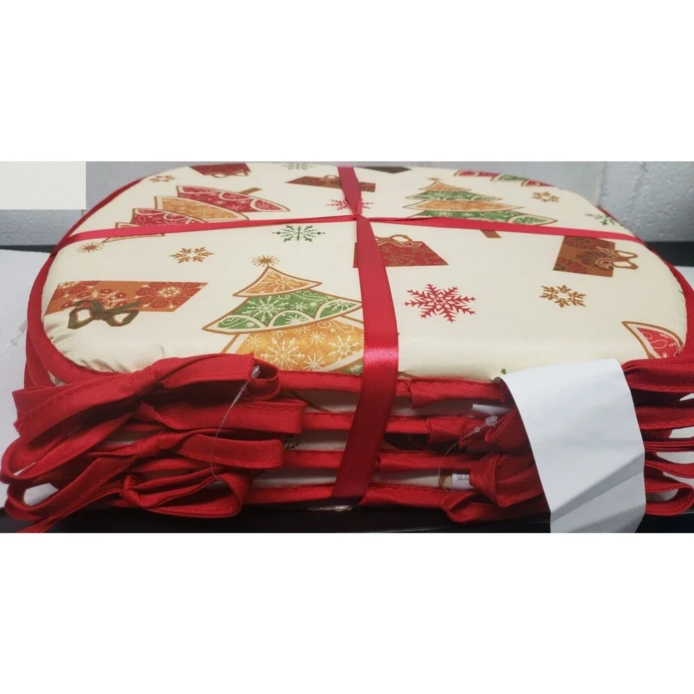 SET OF 4 KITCHEN CHAIR PADS CUSHIONS w/ties, 15